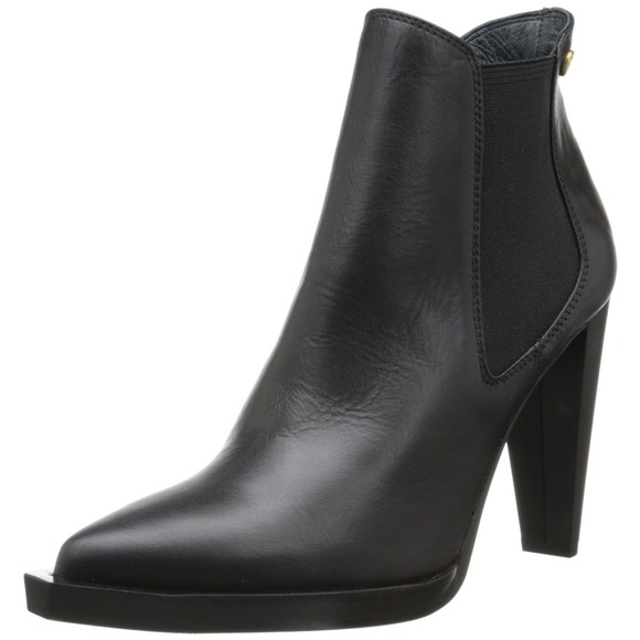 Diesel Shoes - Diesel Cubist Rock Cyclamine Black Leather Pointed Toe Ankle Boots‎ Size 38